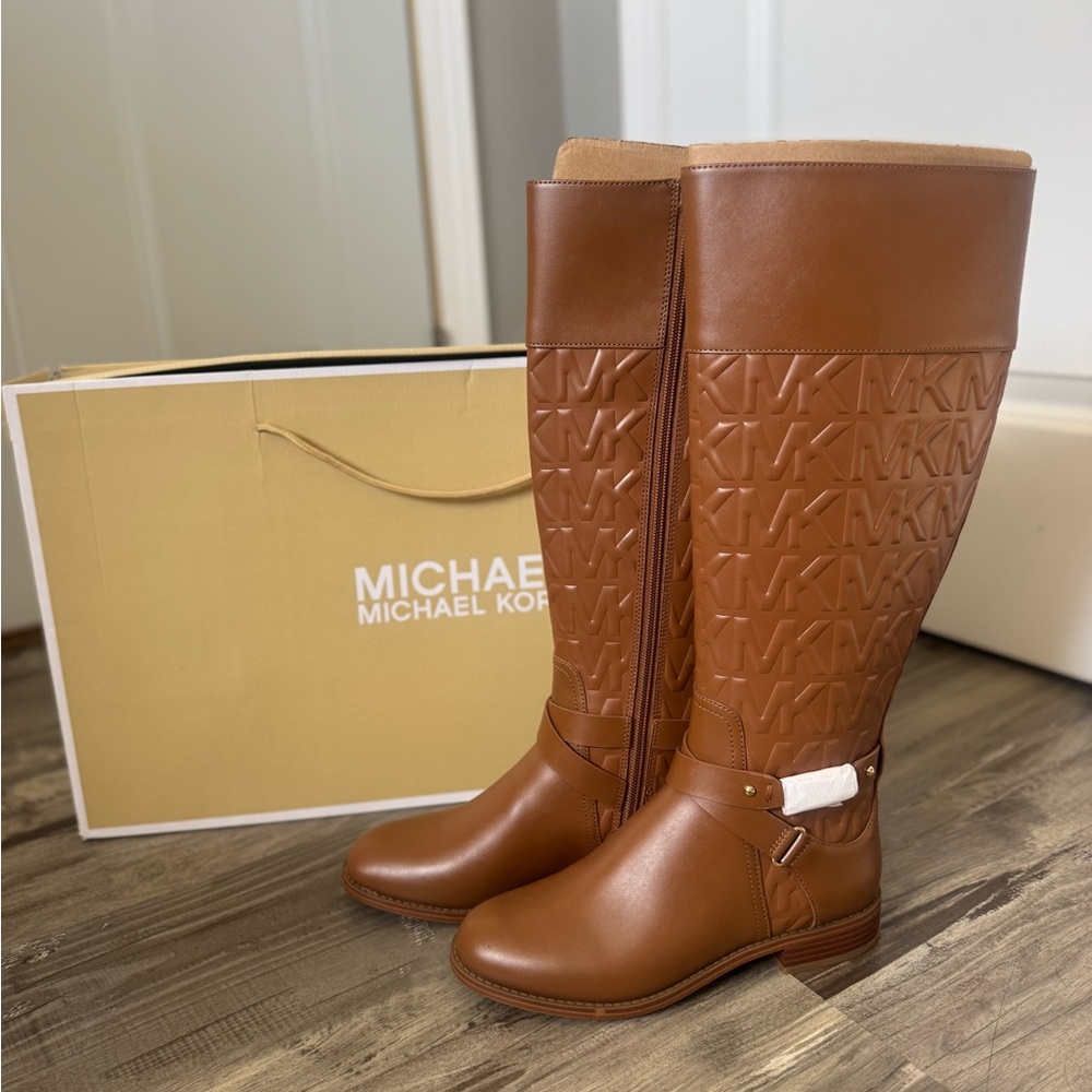 Michael Kors Kincaid Embossed Riding Boots Size 5.5